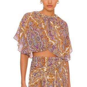 L'Academie Kylo Top in Aria Multi Paisley